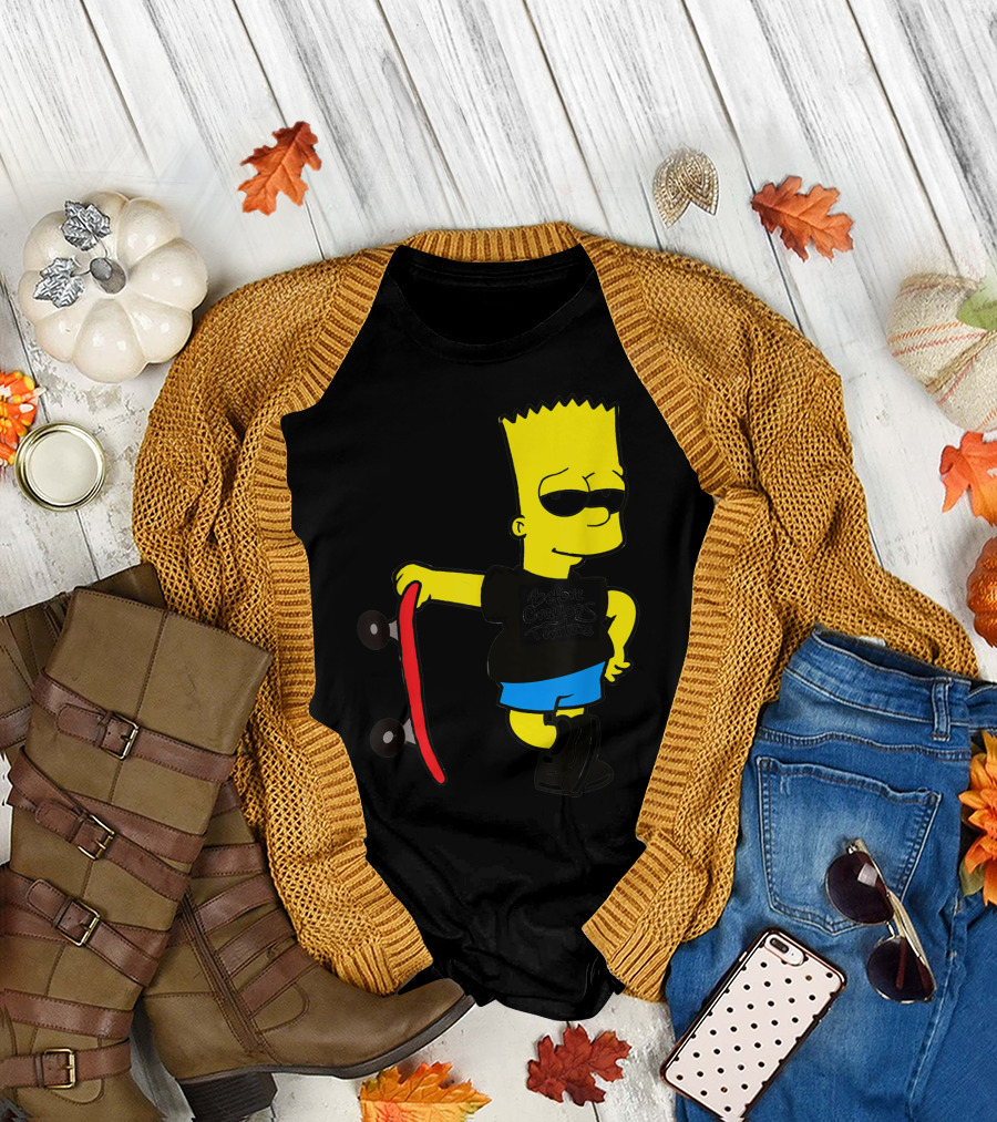 Bsbct Before Crayons Tattoos Bart Skateboard T-Shirt
