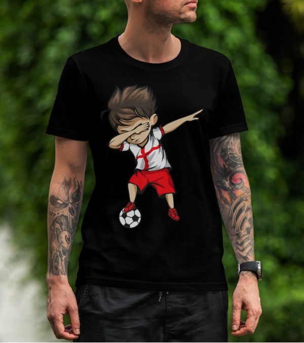 Dabbing Soccer Boy England Jersey English Football T-Shirt