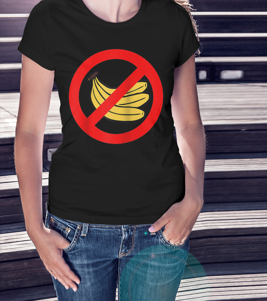 No Bananas Allowed Warning Sign Funny Banana Hater Boat T-Shirt