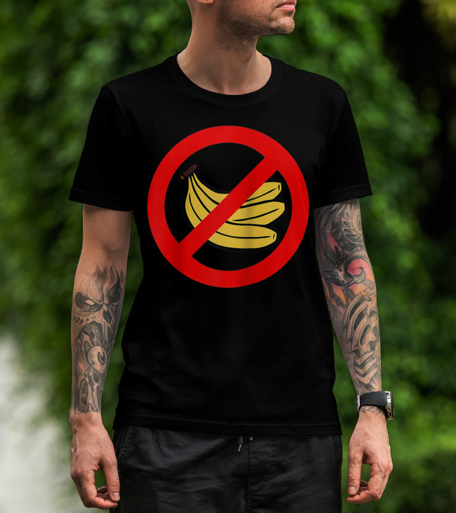 No Bananas Allowed Warning Sign Funny Banana Hater Boat T-Shirt