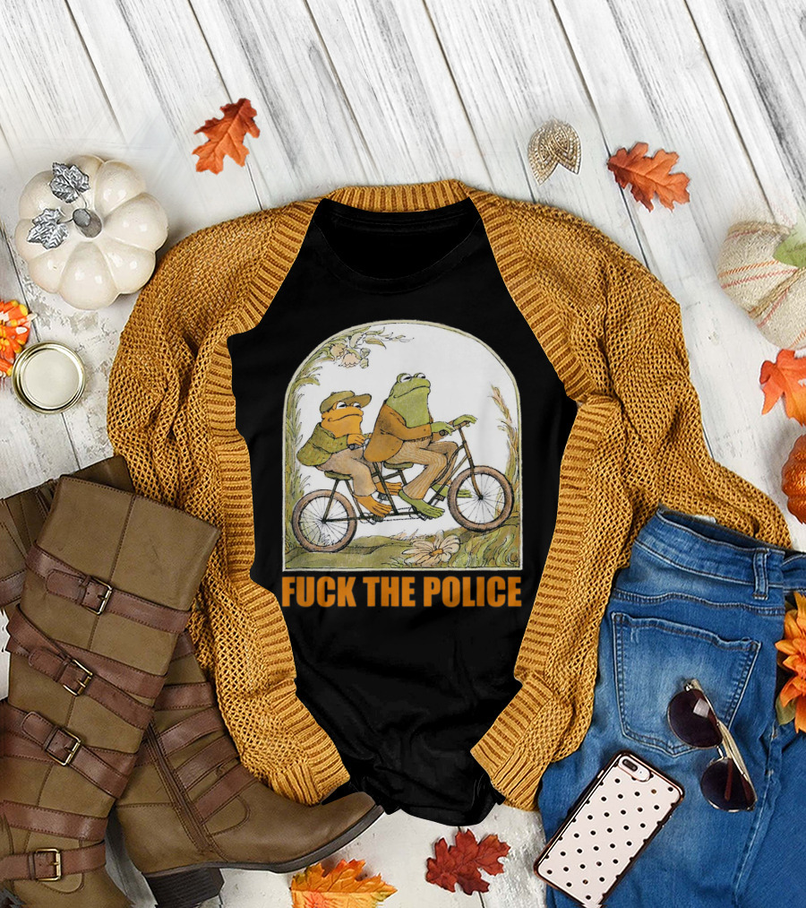 Funnyfrog And Toad Fck The Police Tandem Bicycle Adventure T-Shirt