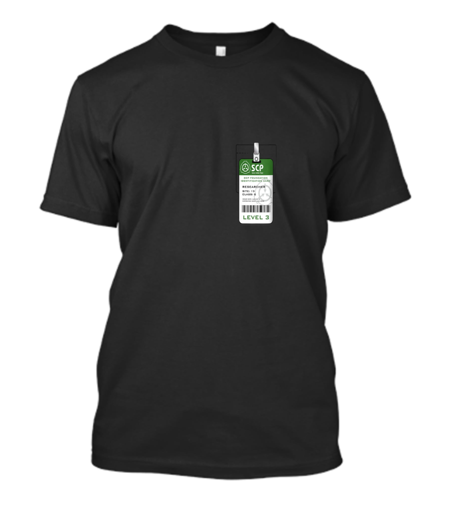 SCP Foundation Level 3 Researcher Identification Badge Secure Contain Protect Emblem T-Shirt