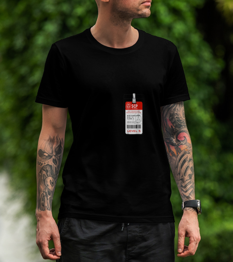 SCP Foundation Site Director Identification Card Badge Level 5 Class A Security Clearance T-Shirt