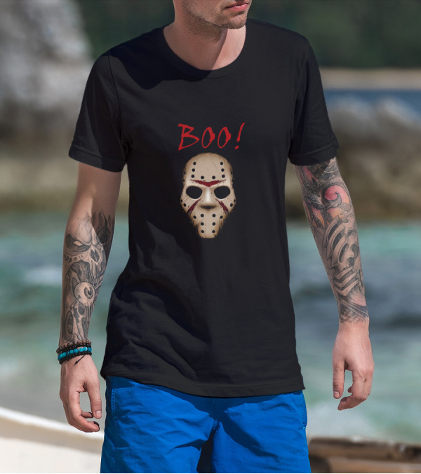 Boo Halloween Jason Mask Horror Costume T9D T-Shirt