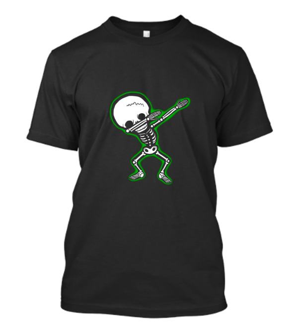 Dabbing Skeleton Halloween Glow Effect Skull Dab T-Shirt