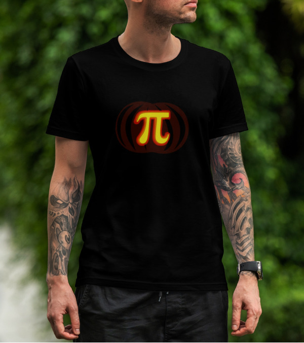 Pi Symbol Pumpkin Funny Halloween Thanksgiving Math T-Shirt