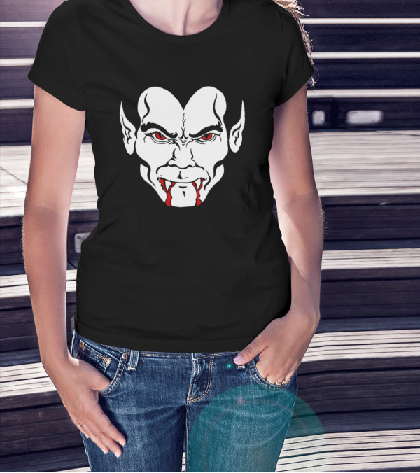Halloween Dracula Bloody Vampire Teeth Face Graph Iconic Dracula T-Shirt