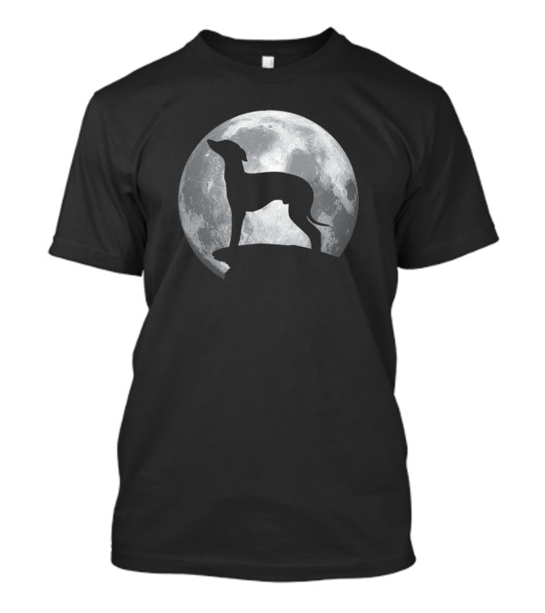 Italian Greyhound Silhouette Against Full Moon 498 T-Shirt