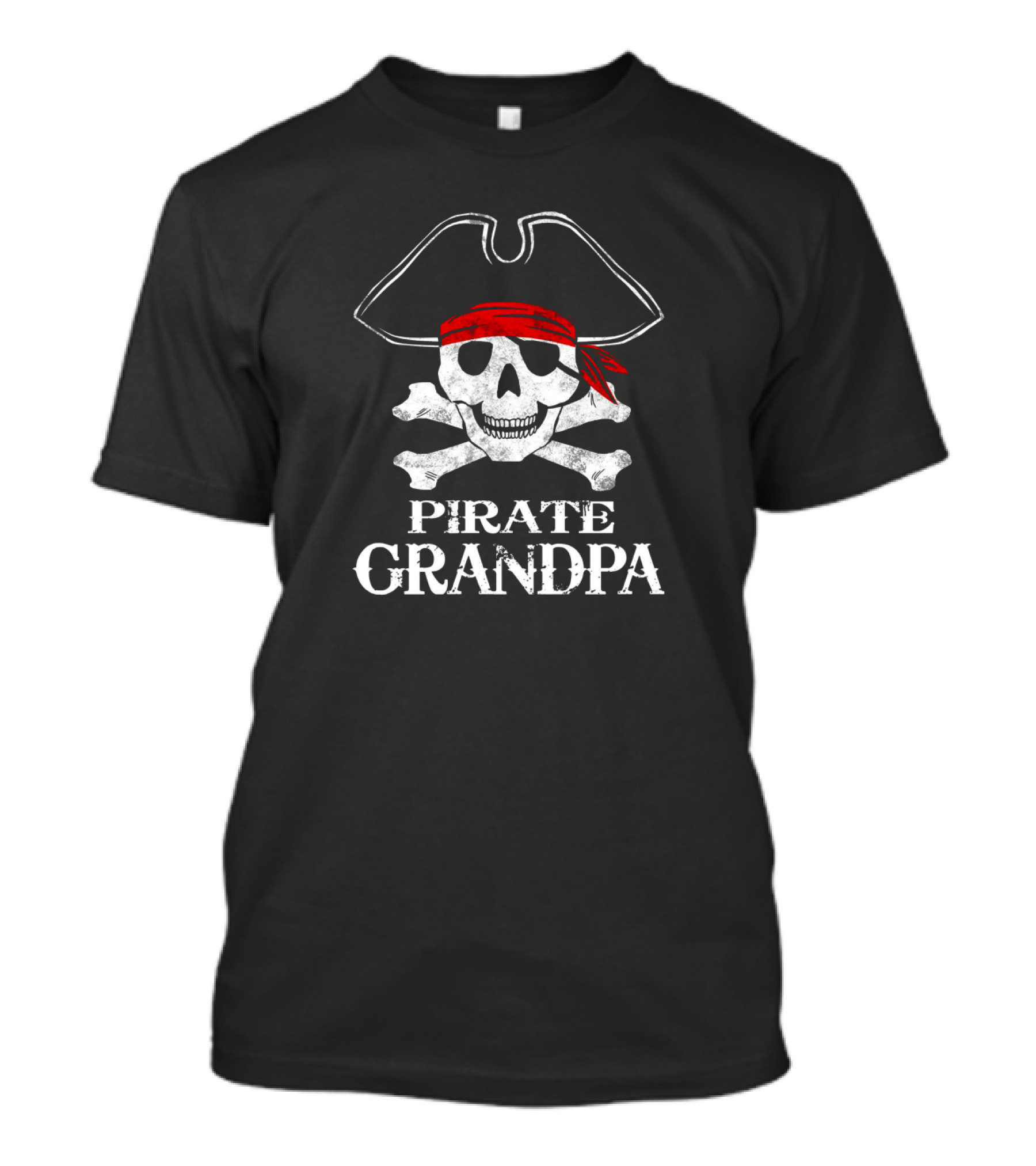 Pirate Grandpa Skull And Crossbones Halloween Costume Family Fun T-Shirt