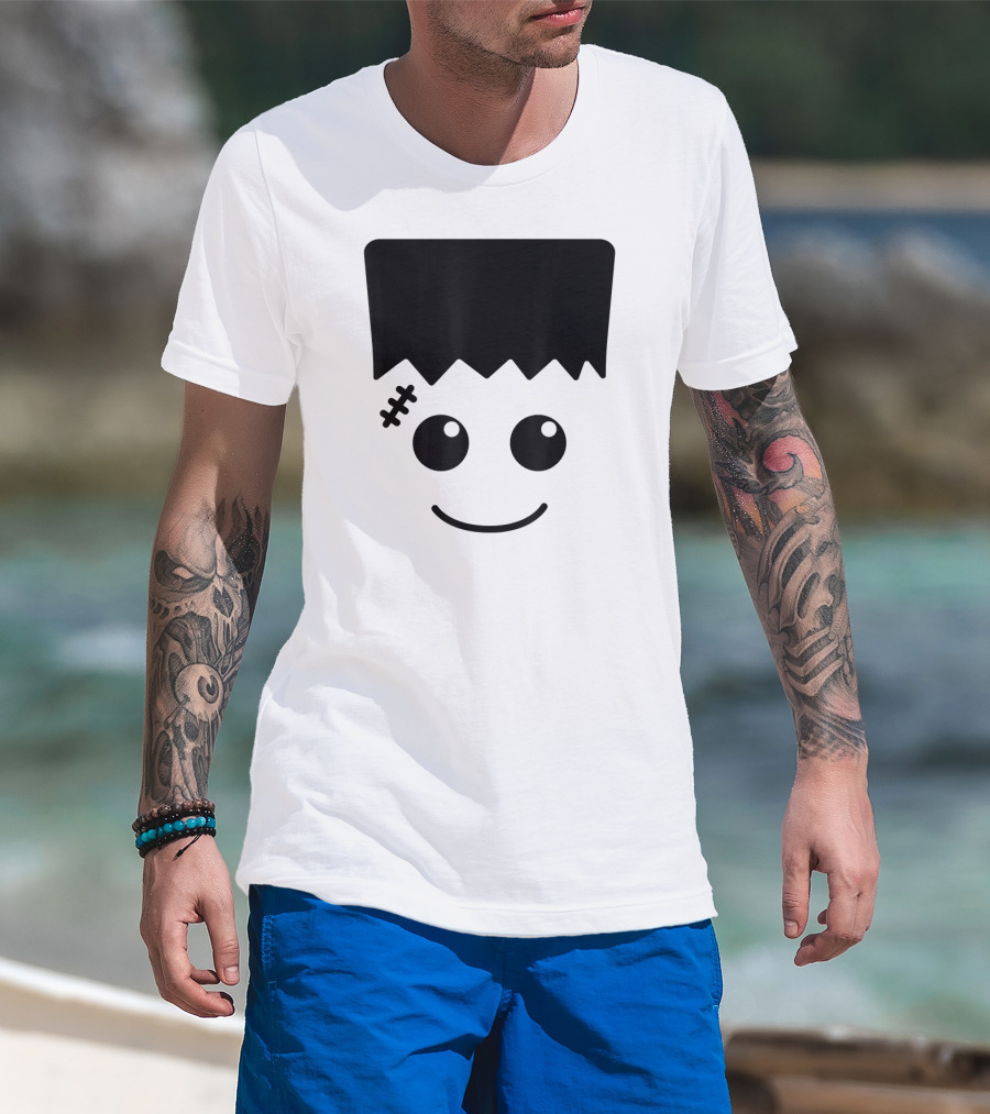Frankenstein Cute Face Halloween Monster Fun T-Shirt