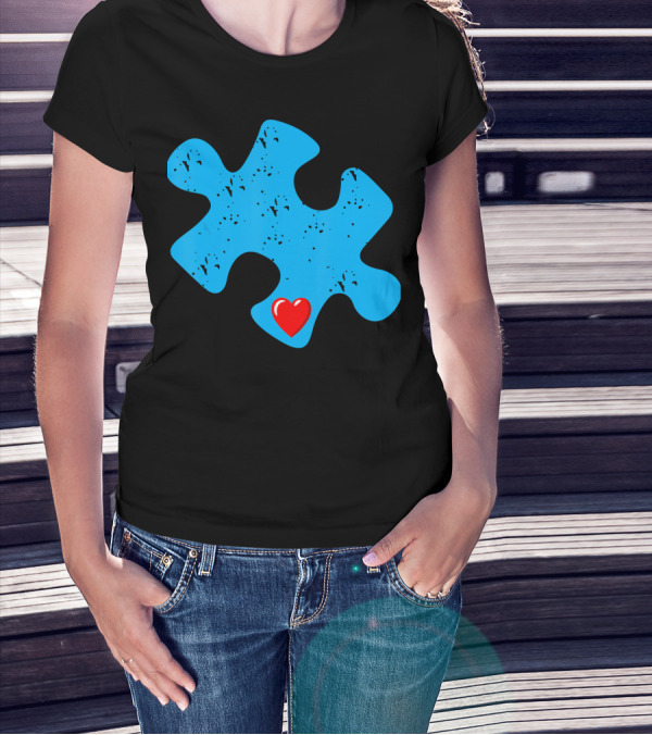 Cute Colorful Autism Love Puzzle Piece T-Shirt