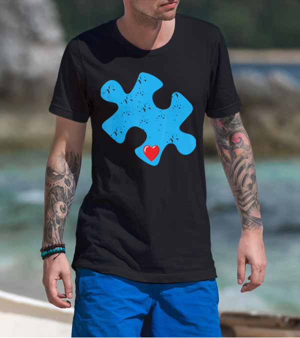 Cute Colorful Autism Love Puzzle Piece T-Shirt