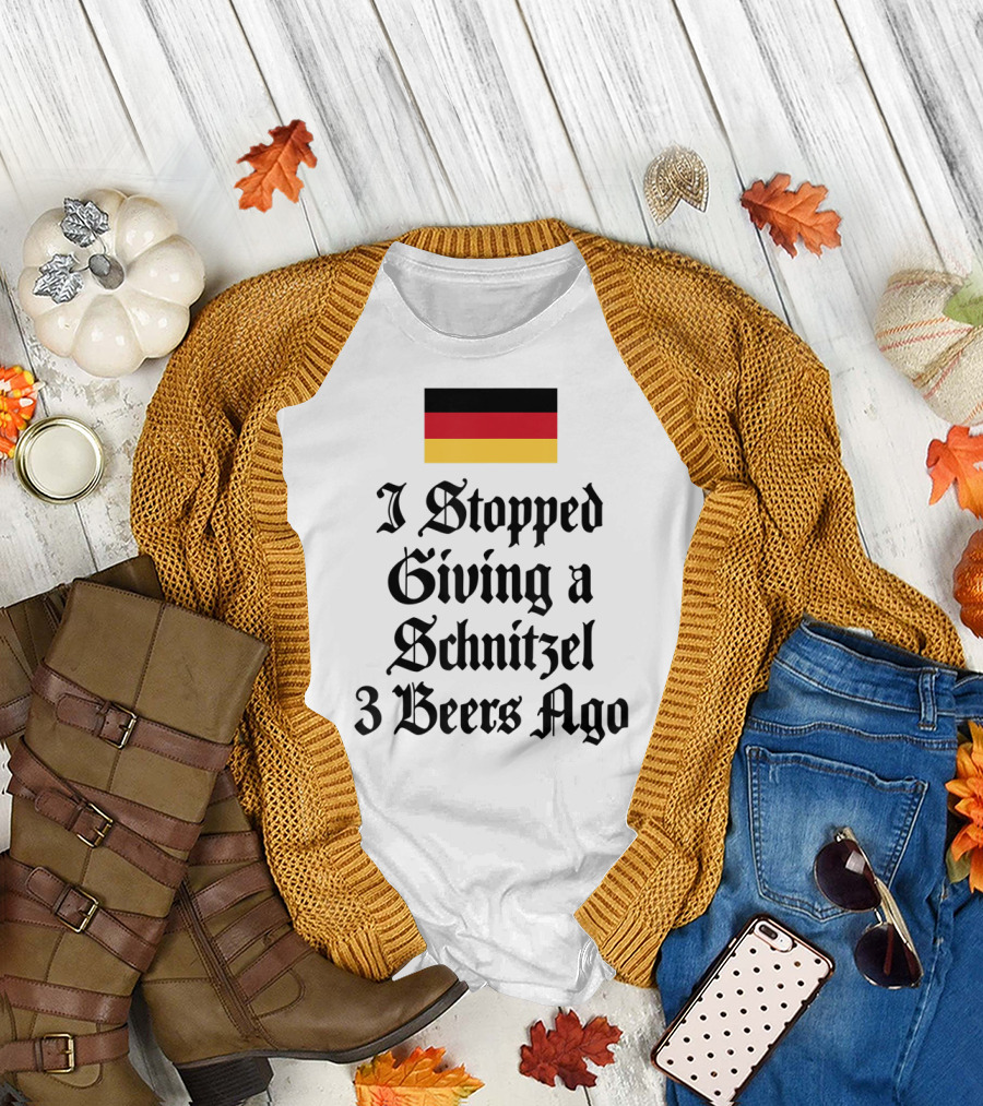 I Stopped Giving a Schnitzel 3 Beers Ago Oktoberfest German Beer Drinking T-Shirt