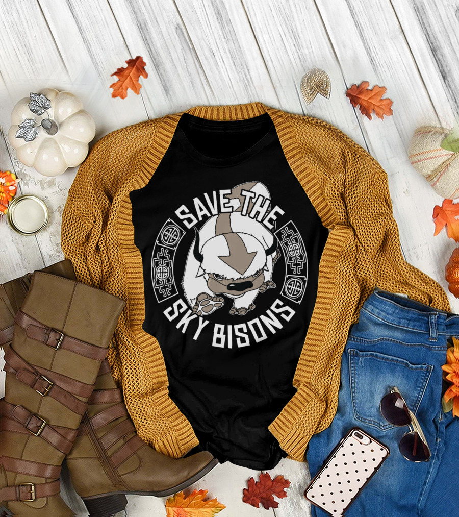 Save The Sky Bisons Bison Center Avatar Creature T-Shirt