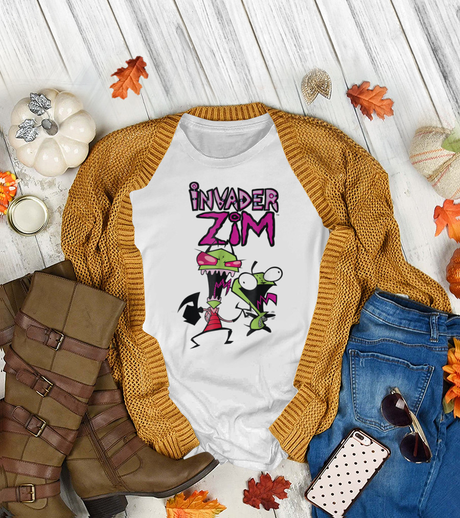 Nickelodeon Invader Zim Animated Characters Zim and GIR T-Shirt