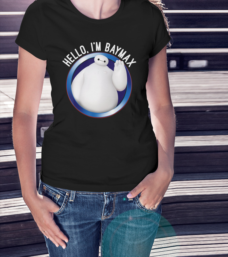 Hello I'm Baymax Disney Big Hero 6 Wave Circle T-Shirt