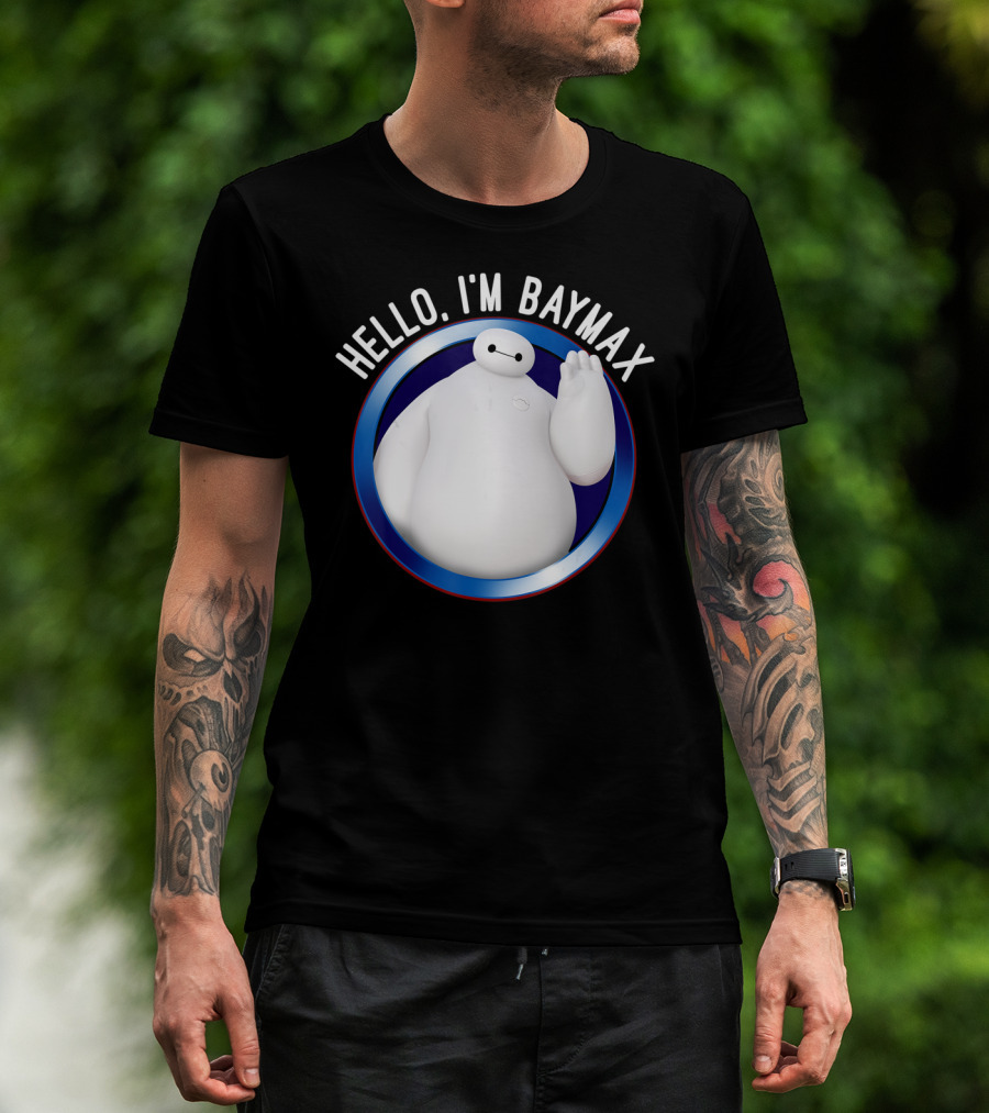 Hello I'm Baymax Disney Big Hero 6 Wave Circle T-Shirt