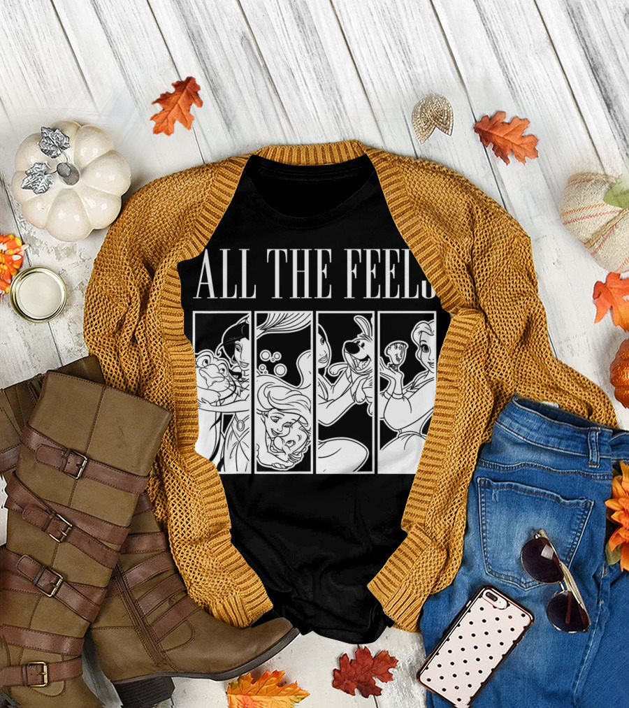 ALL THE FEELS Disney Princess Character Panels T-Shirt
