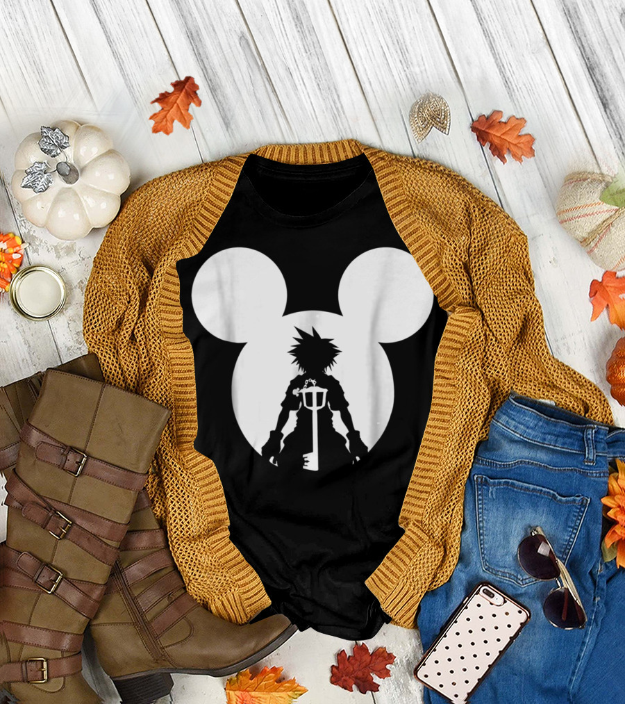 Disney Kingdom Hearts Sora Silhouette Keyblade Mickey Ears T-Shirt