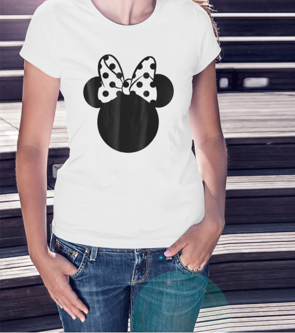 Minnie Mouse Silhouette With Polka Dot Bow Disney T-Shirt