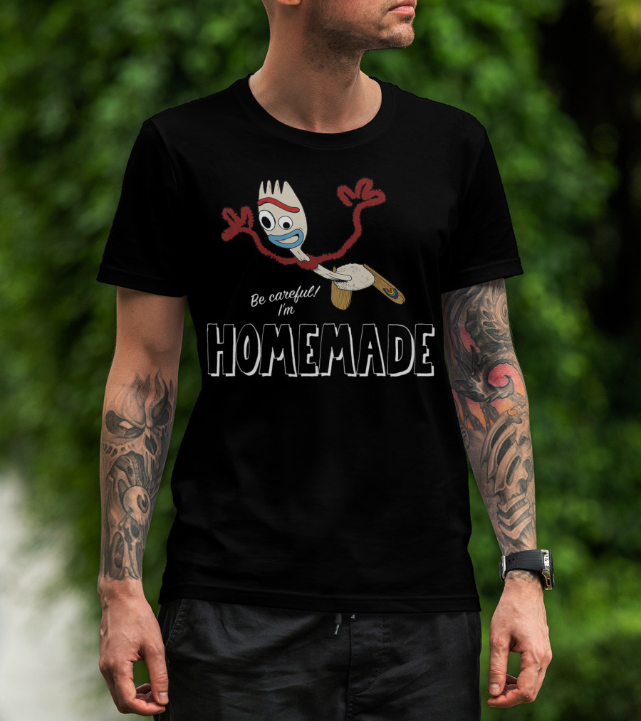 Disney Pixar Toy Story 4 Forky Be Careful I'm Homemade Character T-Shirt