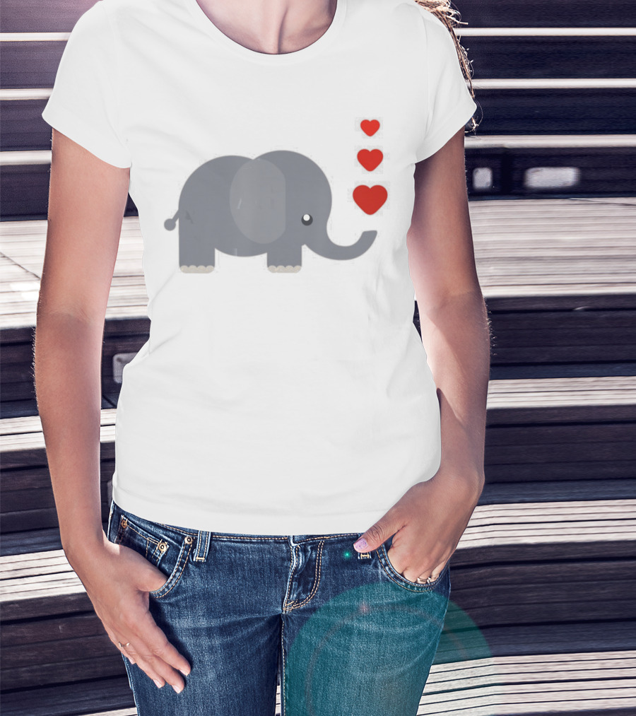 Baby Elephant With Hearts For Guys Girls T-Shirt