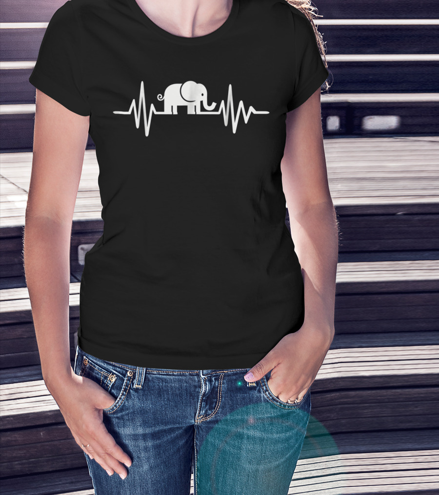 Elephant Frequency Heartbeat Line T-Shirt