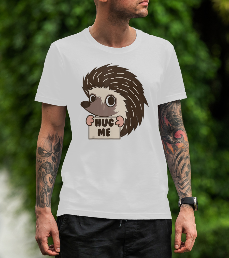 Hedgehog Hug Me Cute I Heart Porcupines T-Shirt