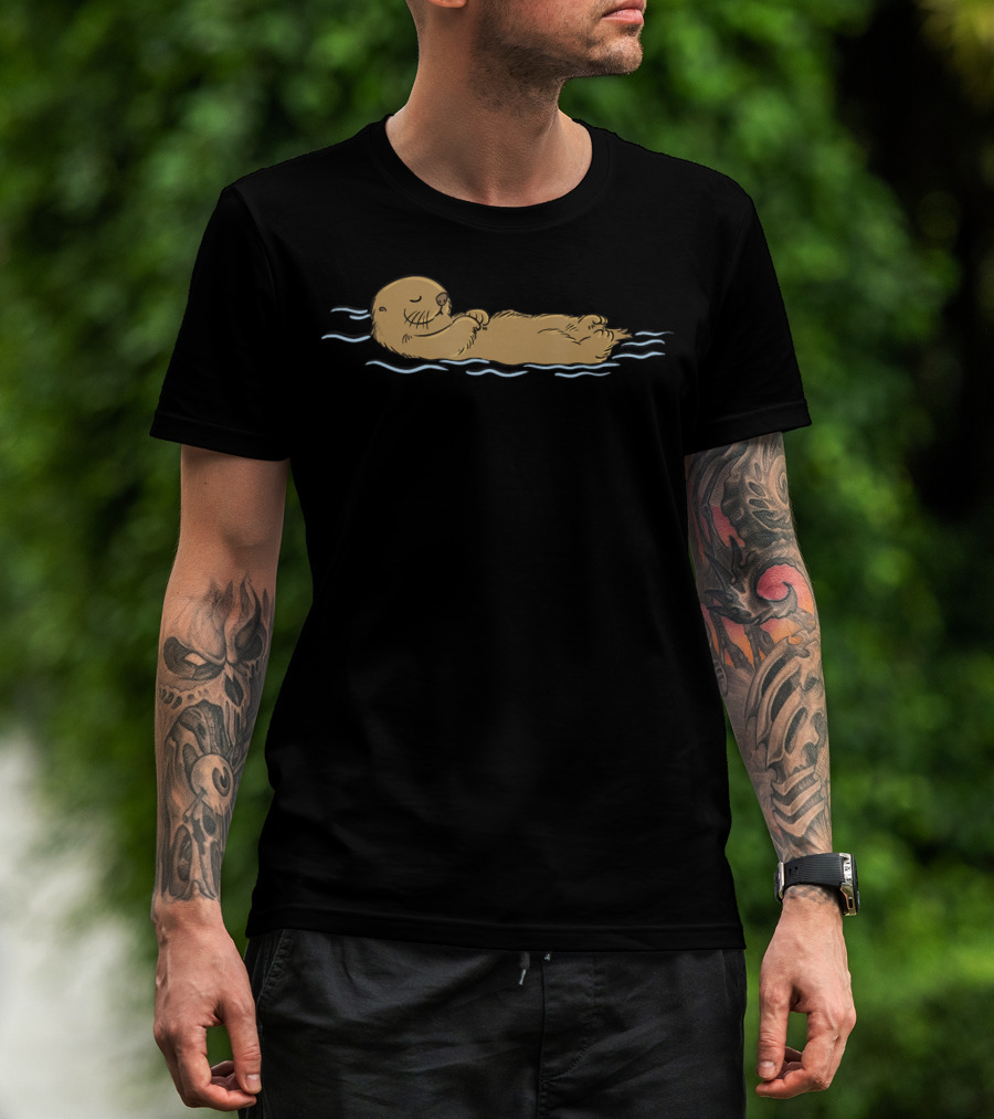 Cute Sea Otter Floating Peacefully T-Shirt