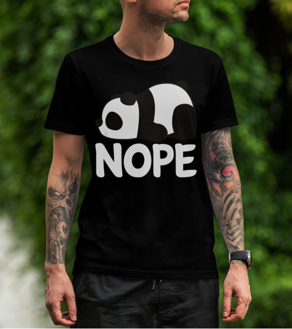 Nope Not Today Lazy Panda Womens Girls Animal T-Shirt