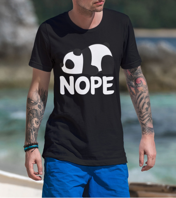 Nope Not Today Lazy Panda Womens Girls Animal T-Shirt