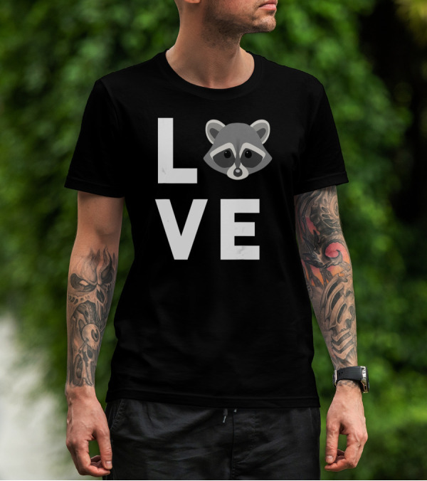 LOVE Raccoon Cute I Love Raccoons Funny Raccoon Lover T-Shirt
