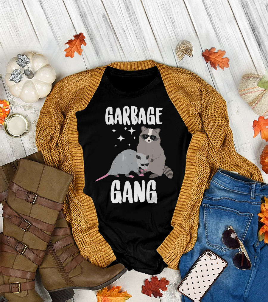 Garbage Gang Opossum and Raccoon Funny Animals T-Shirt