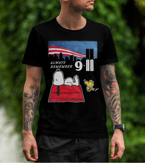 Always Remember 9 11 Snoopy Peanuts Movie Twin Towers T-Shirt