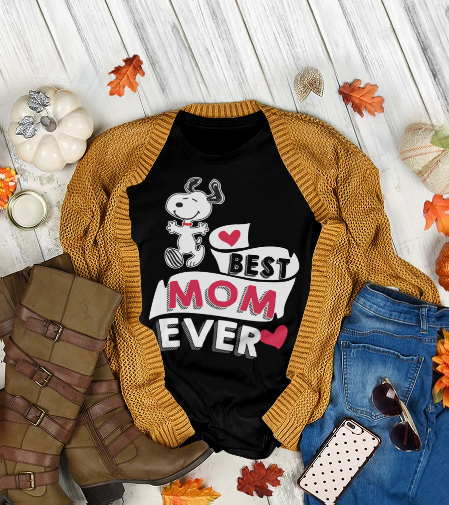 Best Mom Ever Snoopy Mother's Day Peanuts Movie T-Shirt