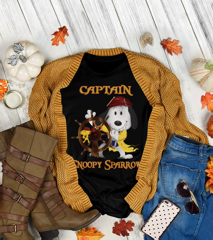 Captain Snoopy Sparrow Peanuts Movie Crossover T-Shirt