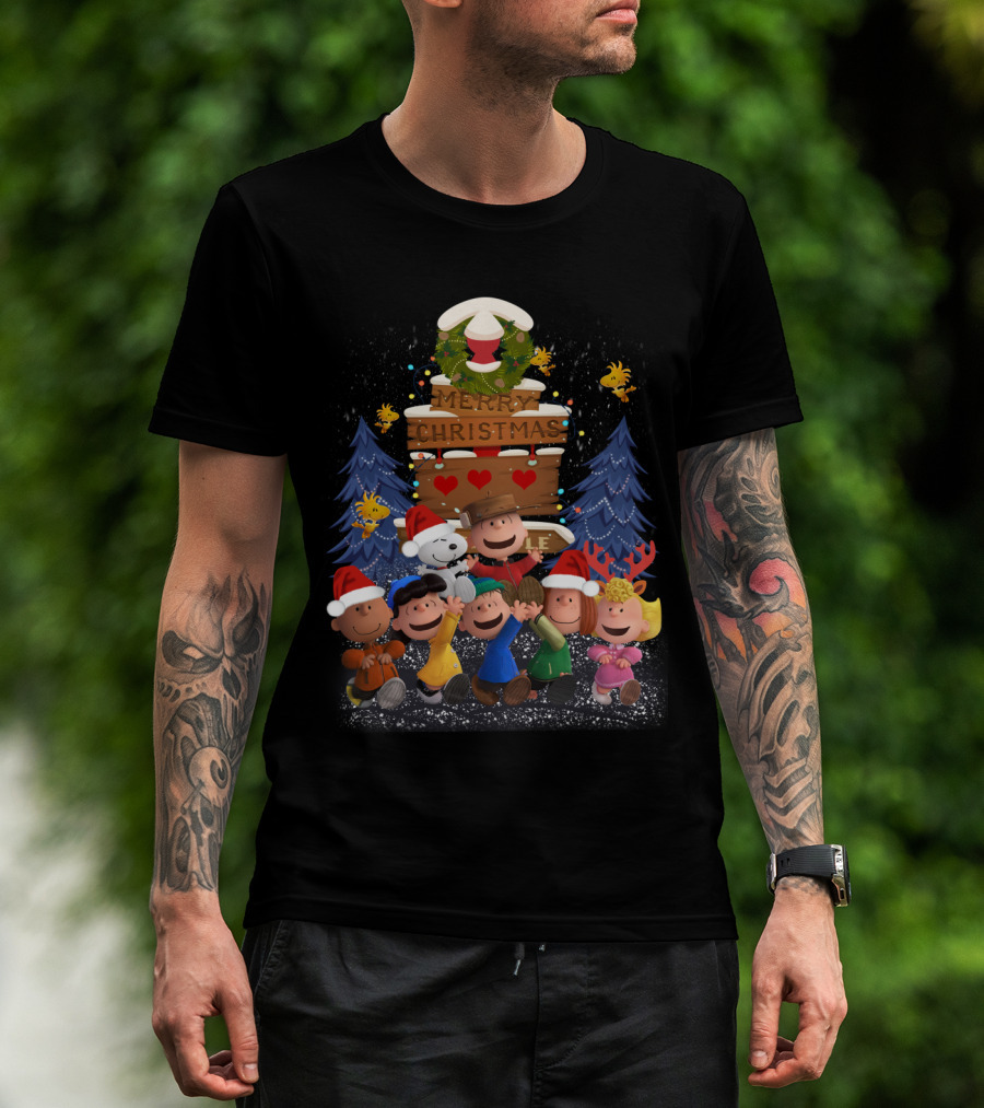 Merry Christmas With Friends Snoopy The Peanuts Movie Holiday T-Shirt