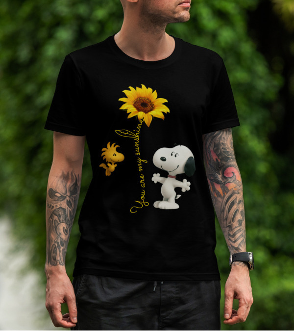 You Are My Sunshine Hippie Snoopy Woodstock Sunflower Peanuts Movie T-Shirt