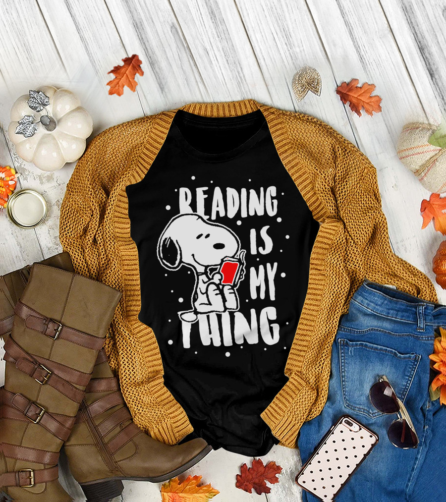 Reading Is My Thing Snoopy The Peanuts Movie T-Shirt