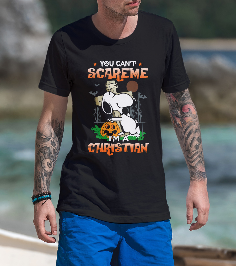 You Can't Scare Me I'm A Christian Snoopy Halloween Peanuts Movie T-Shirt