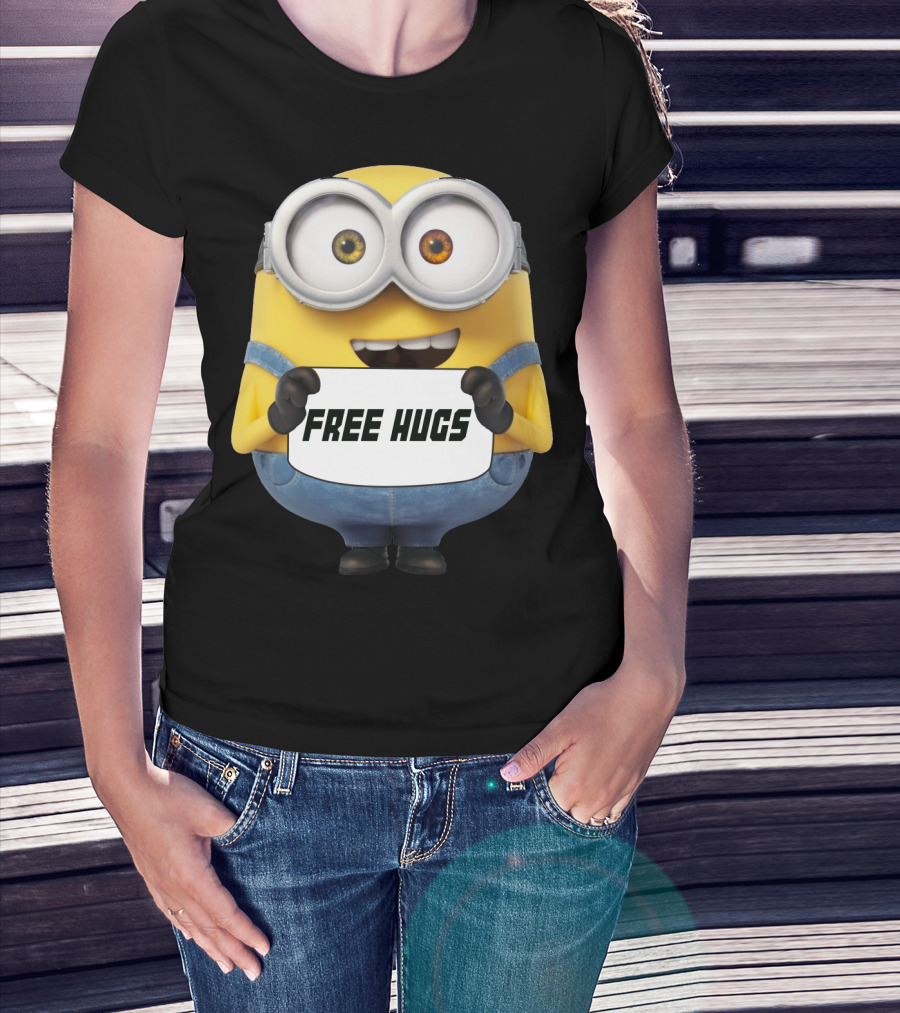 Free Hugs Bob Minion Despicable Me Sign T-Shirt