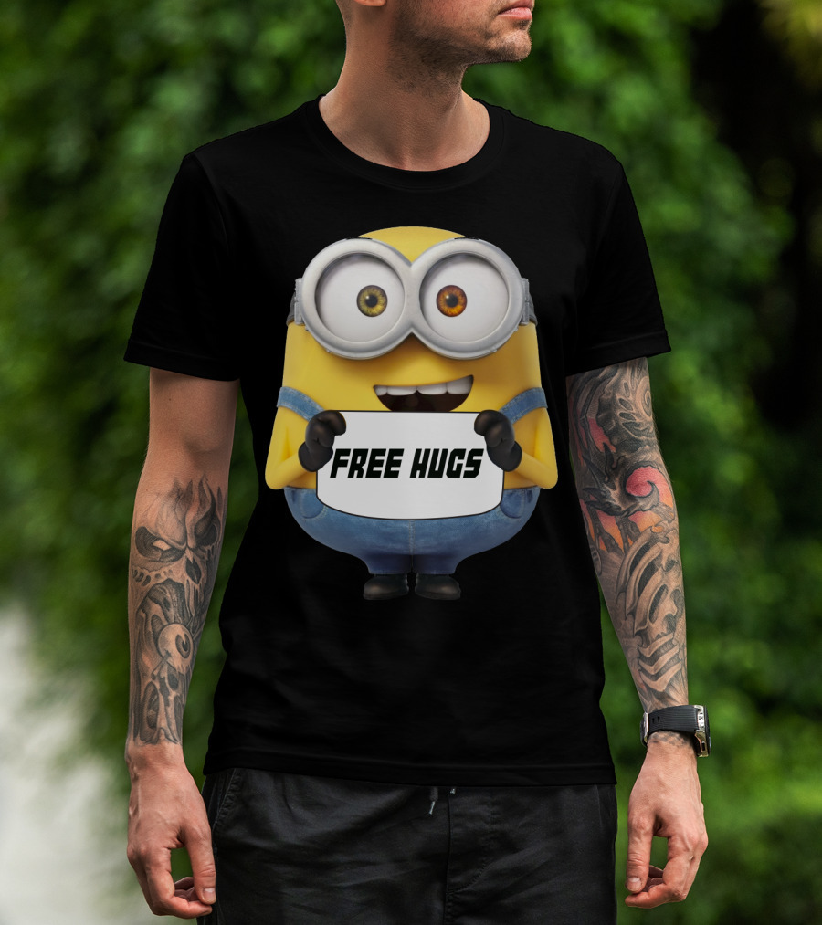 Free Hugs Bob Minion Despicable Me Sign T-Shirt