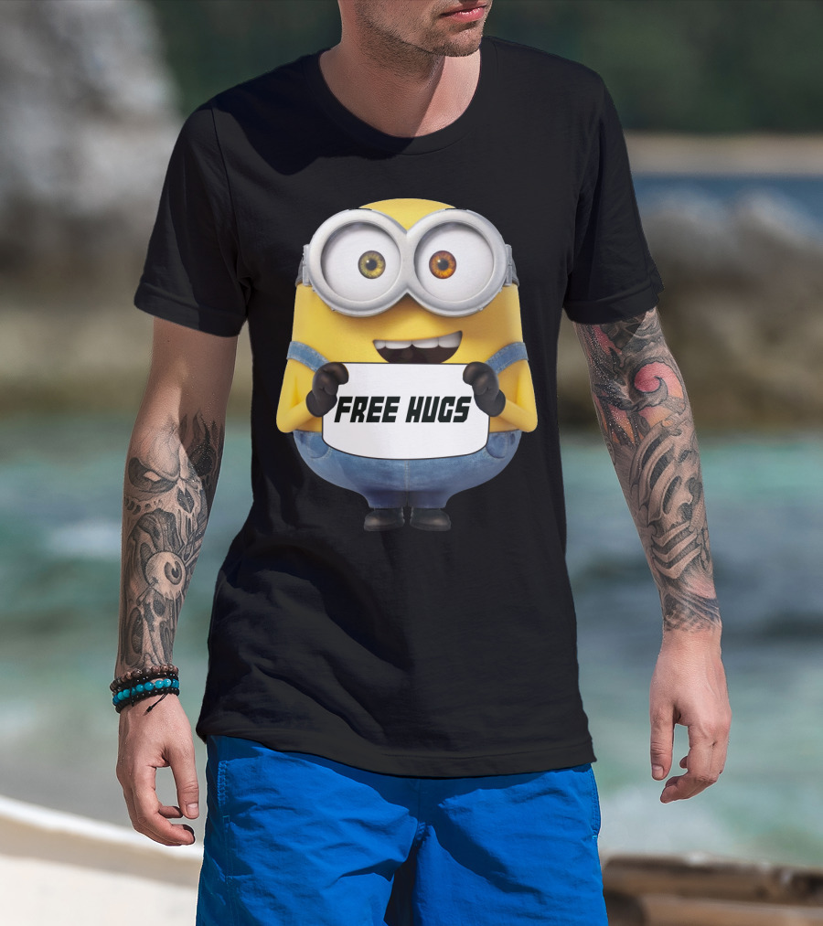 Free Hugs Bob Minion Despicable Me Sign T-Shirt