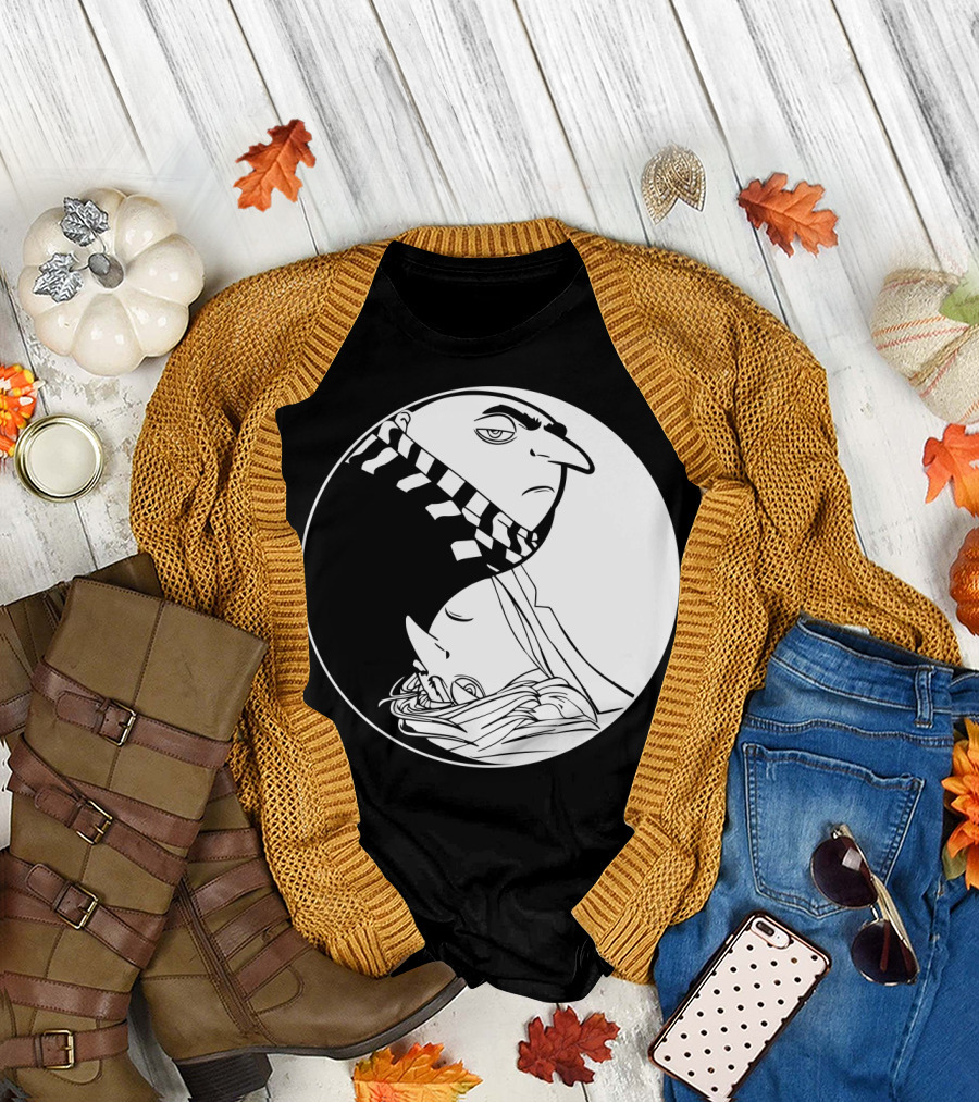 Gru and Dru Yin Yang Minions Despicable Me Sibling Symbol Harmony T-Shirt