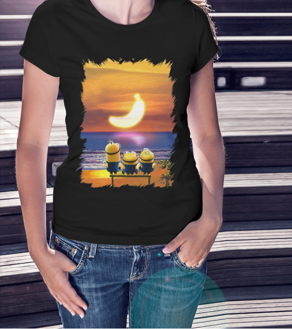 Minions Sunset Banana Over Ocean Despicable Me T-Shirt