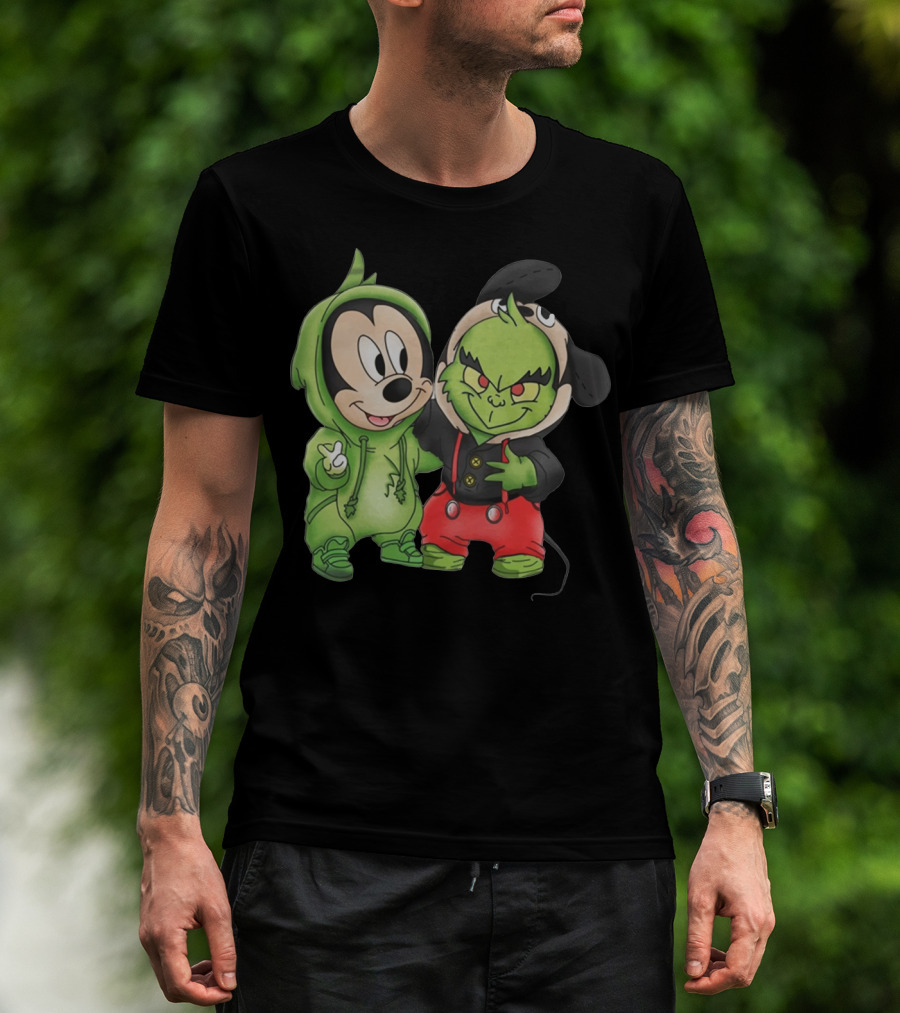 Baby Mickey Grinch Mashup Hoodie Characters T-Shirt