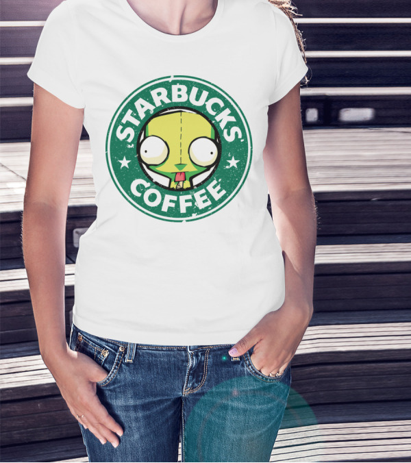 Starbucks Coffee Cute Gir Invader Zim T-Shirt