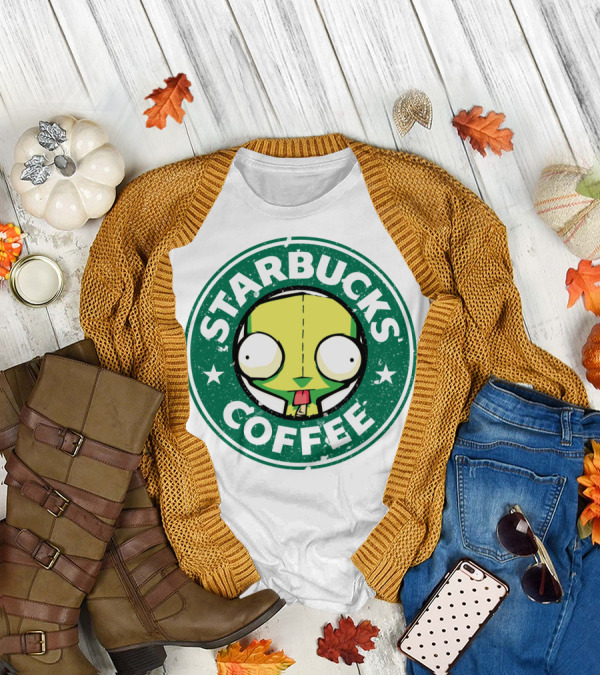 Starbucks Coffee Cute Gir Invader Zim T-Shirt