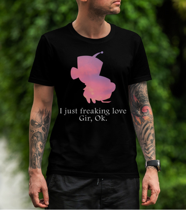 I Just Freaking Love Gir Invader Zim Silhouette Clouds T-Shirt