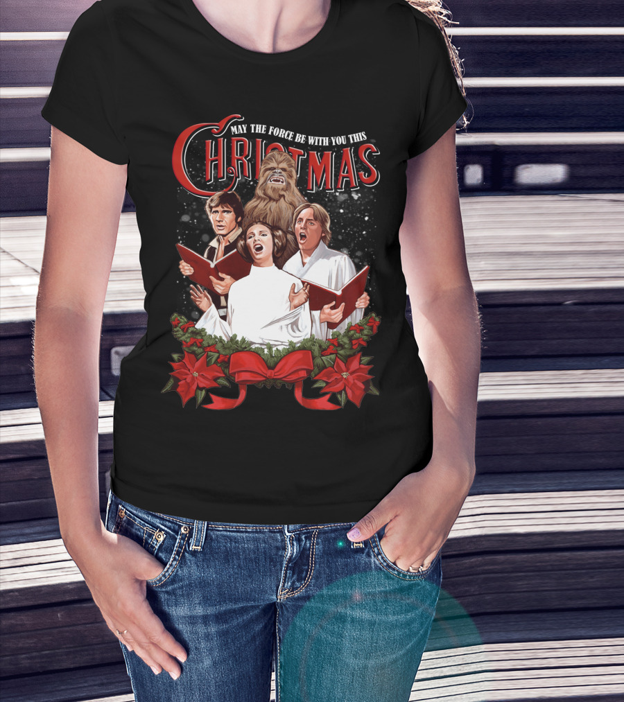 May The Force Be With You This Christmas Chewbacca Star Wars T-Shirt